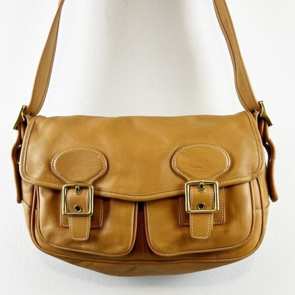 RARE Coach Legacy Saddle Soft Leather Buckle Field Crossbody Bag Tan 9128 - Picture 2 of 16